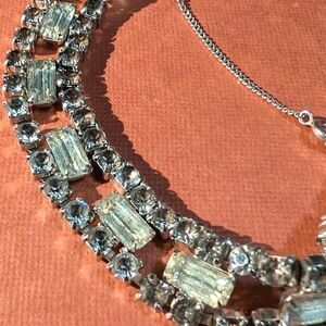Vintage Rhinestone Silver Cocktail Bracelet
